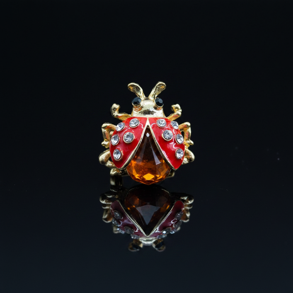 Made in USA Genuine Natural Baltic Amber Ladybug Brooch KIZIMA®