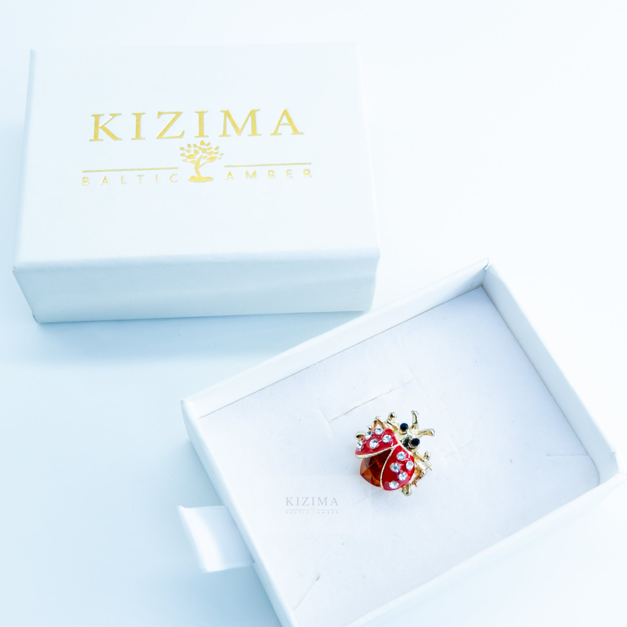 Broche Coccinelle Faite à la main USA Cadeau Ambre Saint Valentin KIZIMA