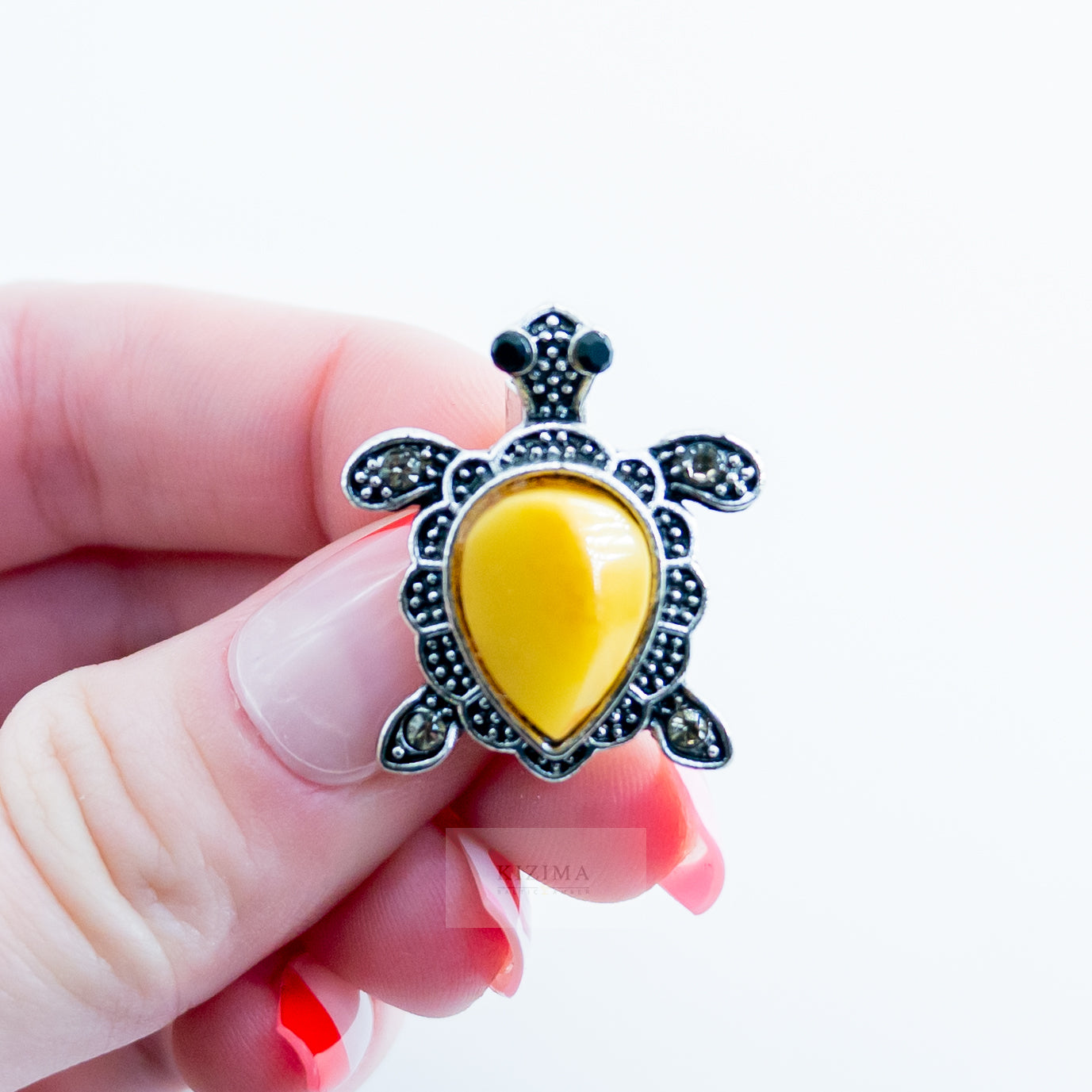 USA HANDMADE Brooch Turtle Amber Valentine's Day Gift KIZIMA