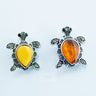 Handmade Baltic amber turtle brooch by KIZIMA® — natural amber jewelry, made in USA