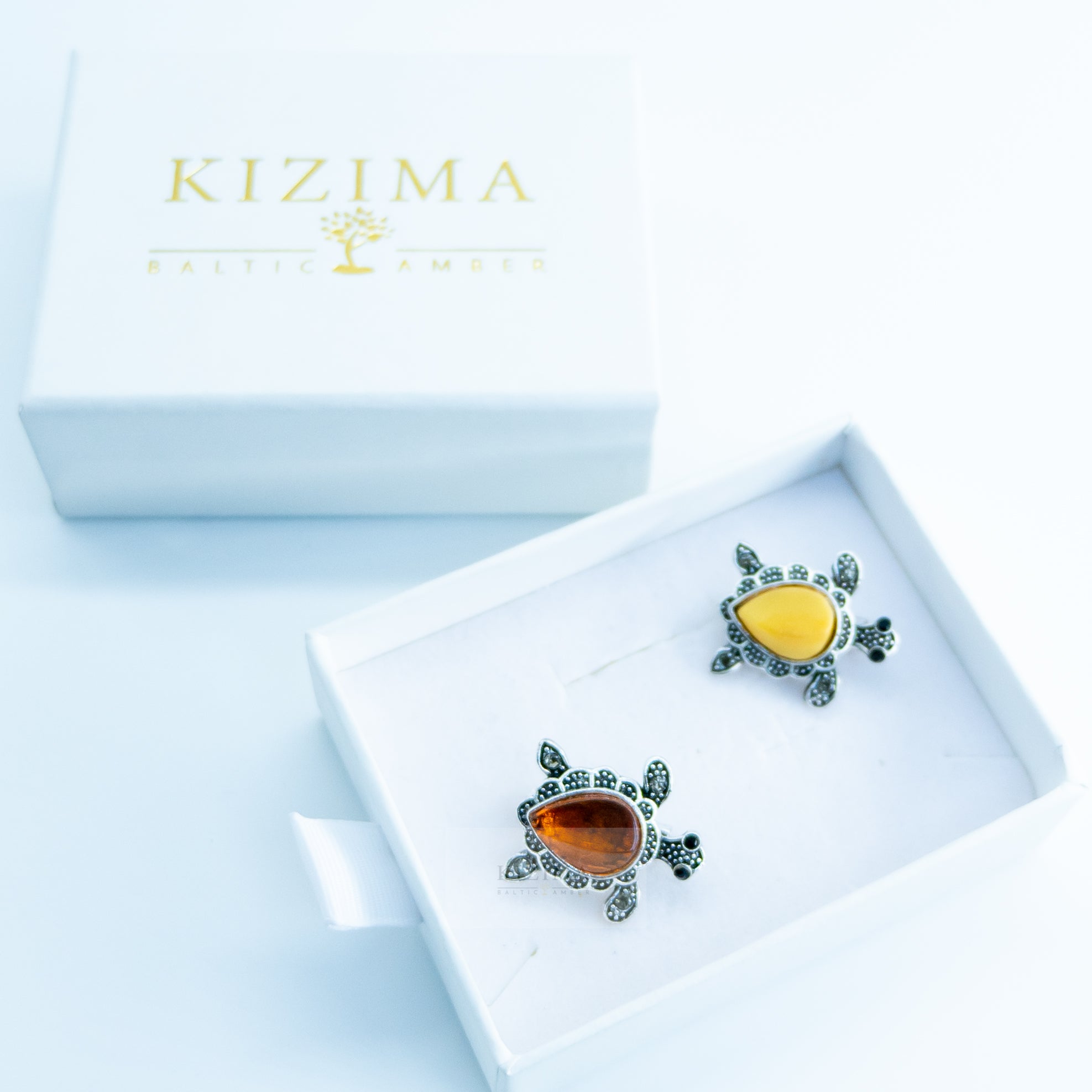 USA HANDMADE Brooch Turtle Amber Valentine's Day Gift KIZIMA