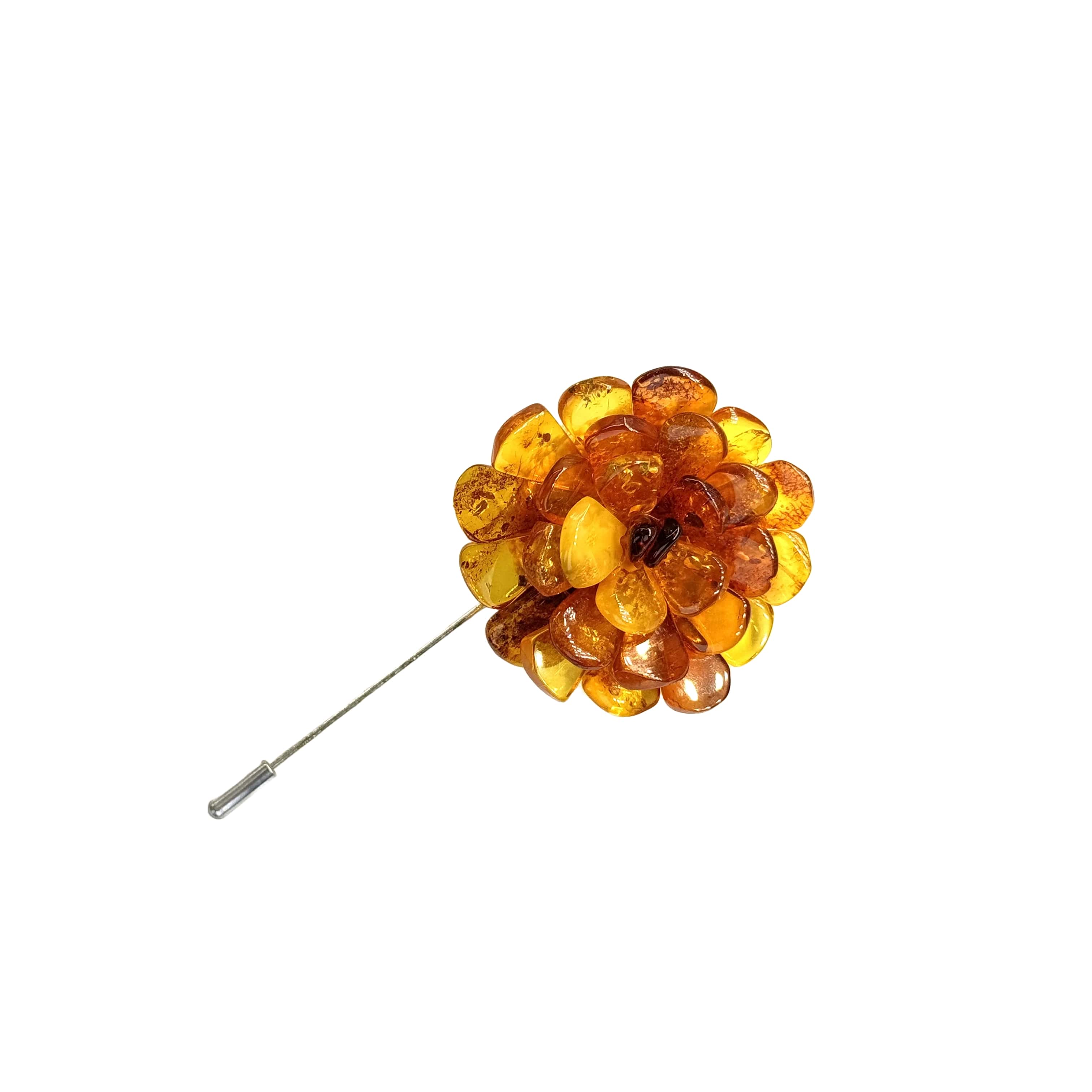 USA HANDMADE Natural Amber Brooch Valentine's Day Gift KIZIMA