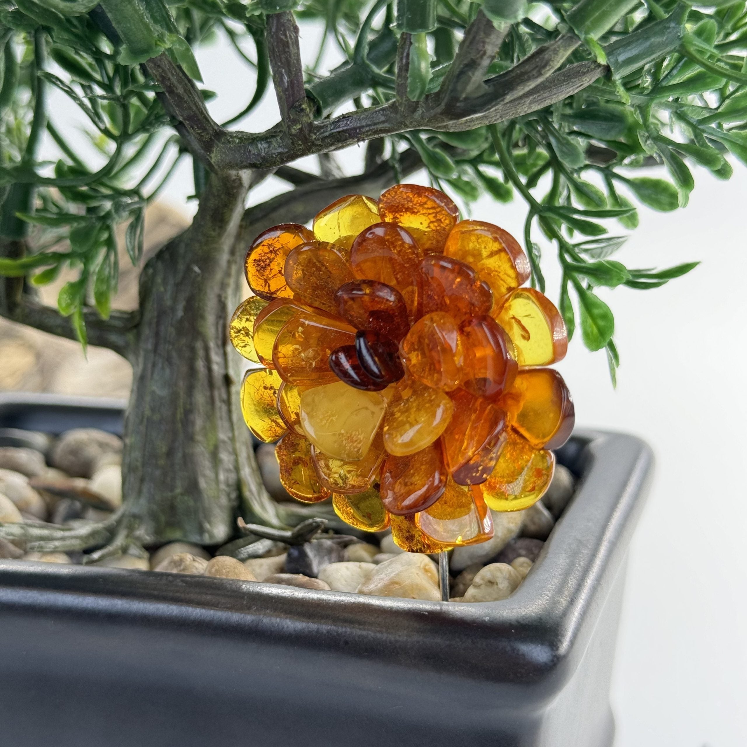 USA HANDMADE Natural Amber Brooch Valentine's Day Gift KIZIMA