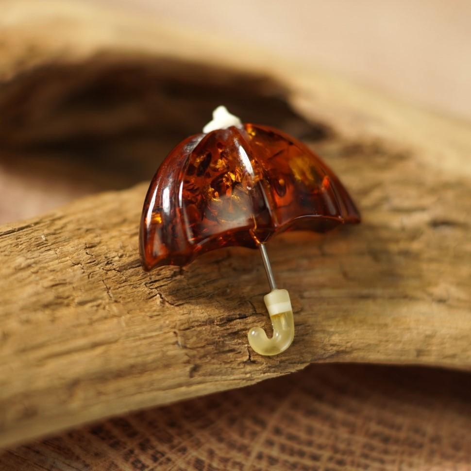USA KIZIMA HANDMADE Amber Brooch for women Umbrella Valentine's Day Gift