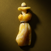 Natural Baltic amber brooch for women — handcrafted in USA by KIZIMA®, front view