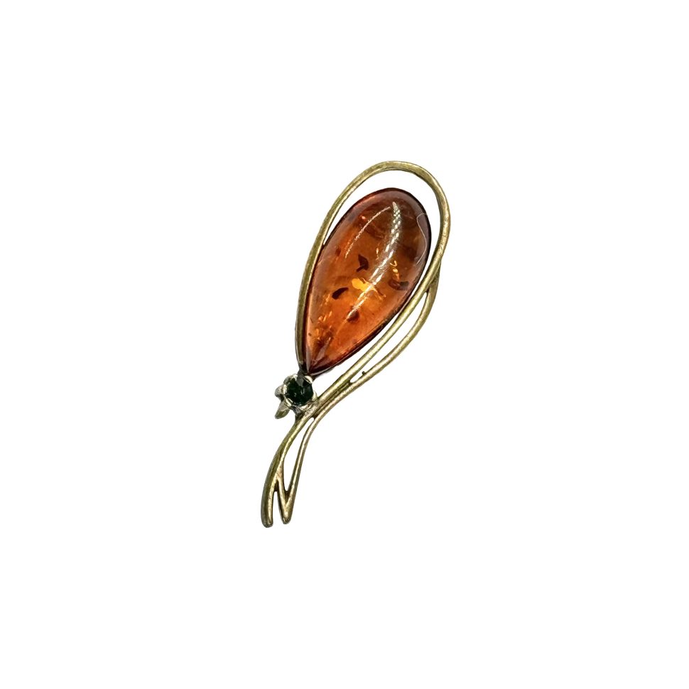USA HANDMADE Baltic Amber Brooch Valentine's Day Gift KIZIMA