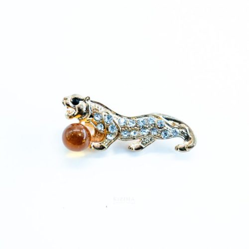 USA HANDMADE Brooch Tiger Amber GIFT KIZIMA