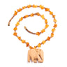 Baltic amber necklace with elephant pendant, handmade by KIZIMA New York