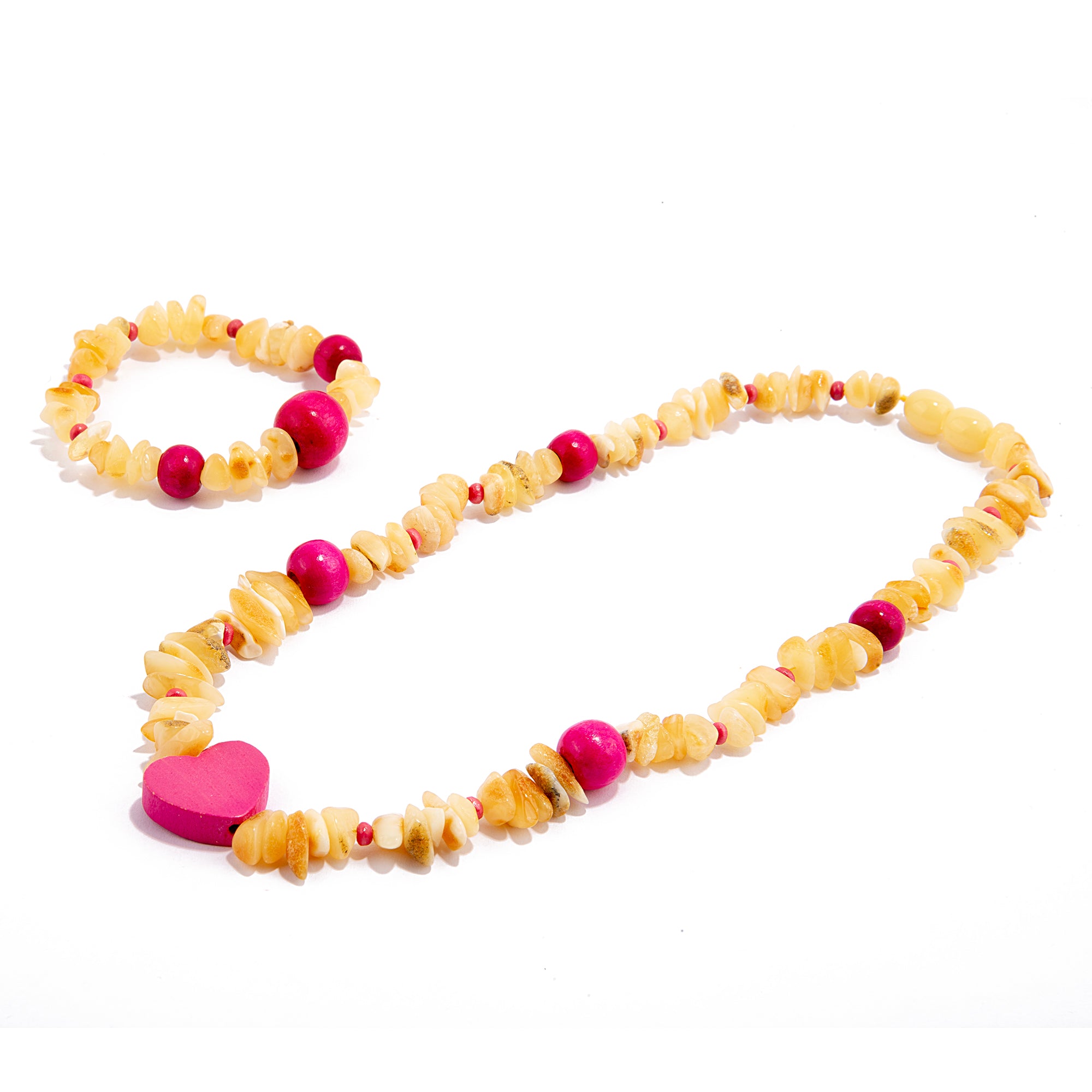 Ensemble collier et bracelet en ambre de la Baltique naturel – KIZIMA