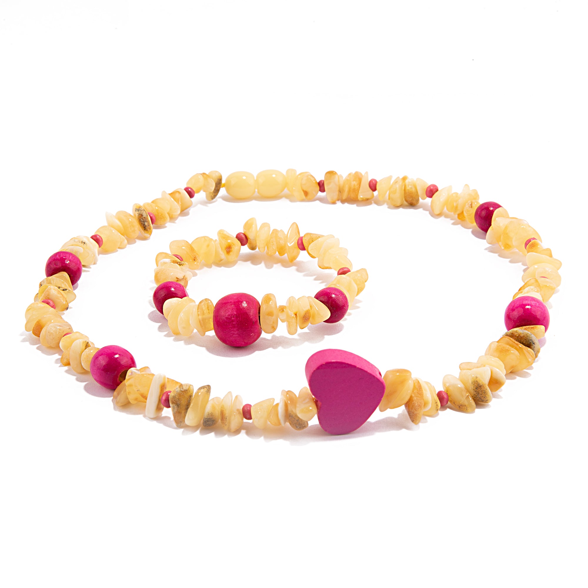 Ensemble collier et bracelet en ambre de la Baltique naturel – KIZIMA