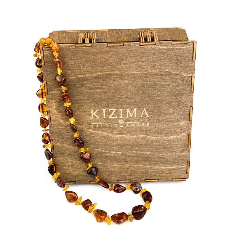 USA KIZIMA Handmade NECKLACE Amber 50 cm for women Gift