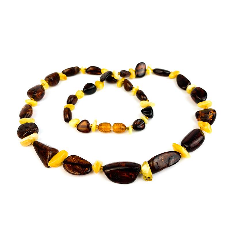 USA Handmade NECKLACE for women Baltic multicolored amber KIZIMA