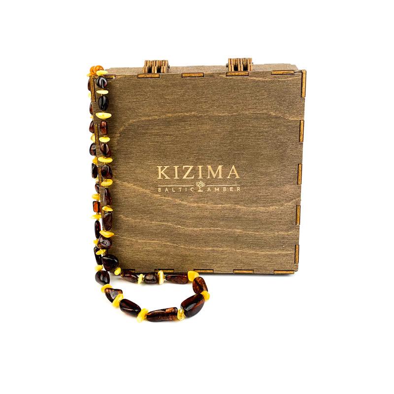 USA Handmade NECKLACE for women Baltic multicolored amber KIZIMA