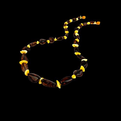 USA Handmade NECKLACE for women Baltic multicolored amber KIZIMA