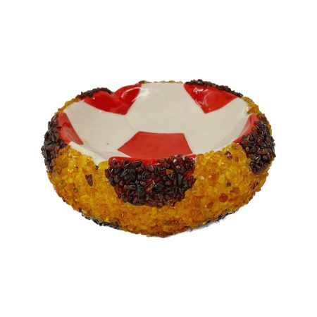 KIZIMA USA Handmade Amber Ashtray for Father's Day red soccer ball