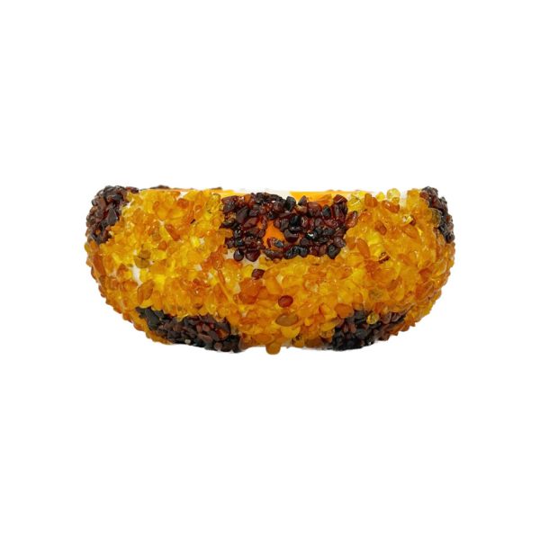 USA Handmade Amber ashtray in the shape of an orange soccer ball KIZIMA