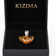 Heart pendant Baltic amber choker necklace by KIZIMA® — handmade in USA, additional view