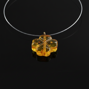 Four-leaf clover Baltic amber choker necklace by KIZIMA® — handmade in USA, additional view