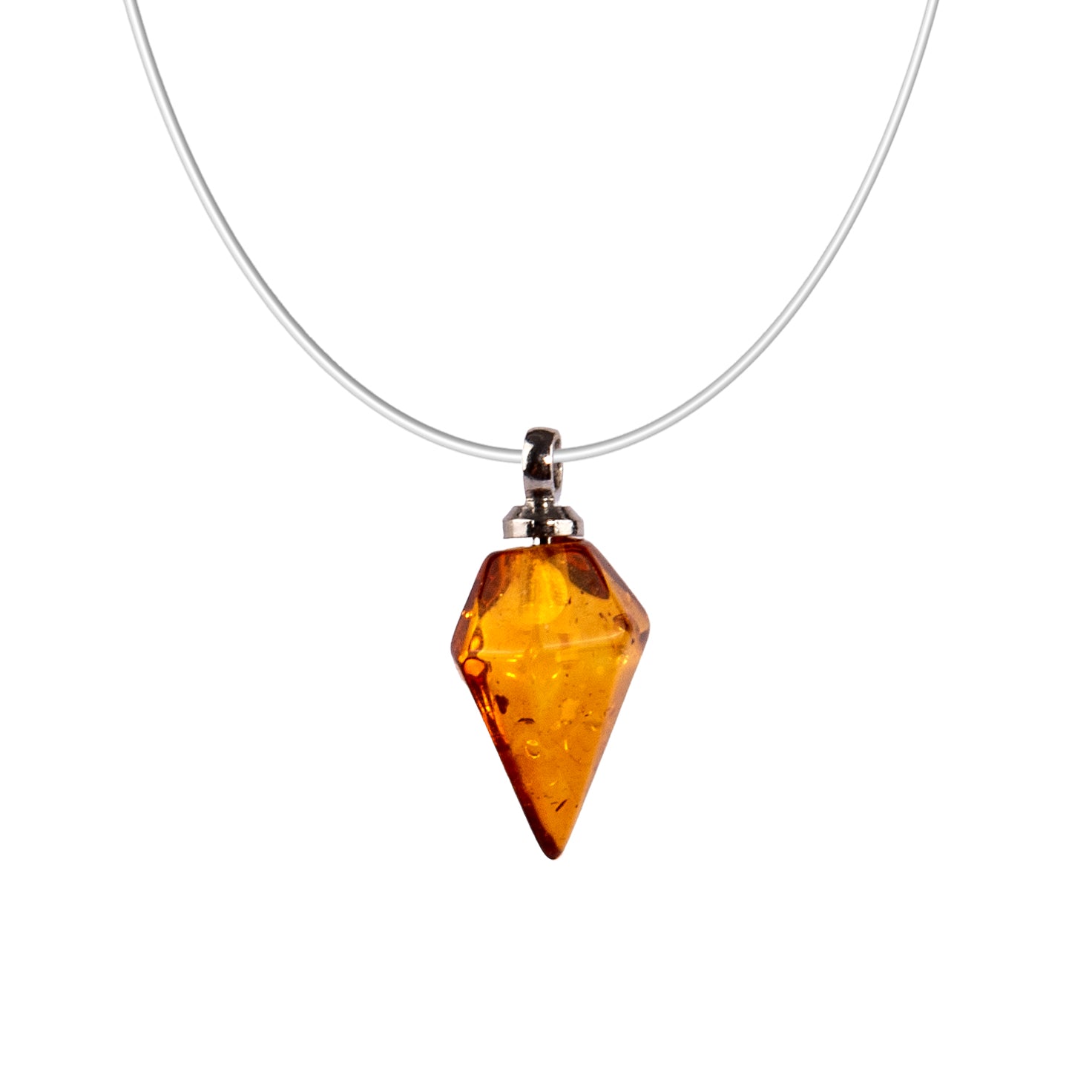 USA HANDMADE Choker Brown Diamond Baltic Amber Stones In Jewelry KIZIMA