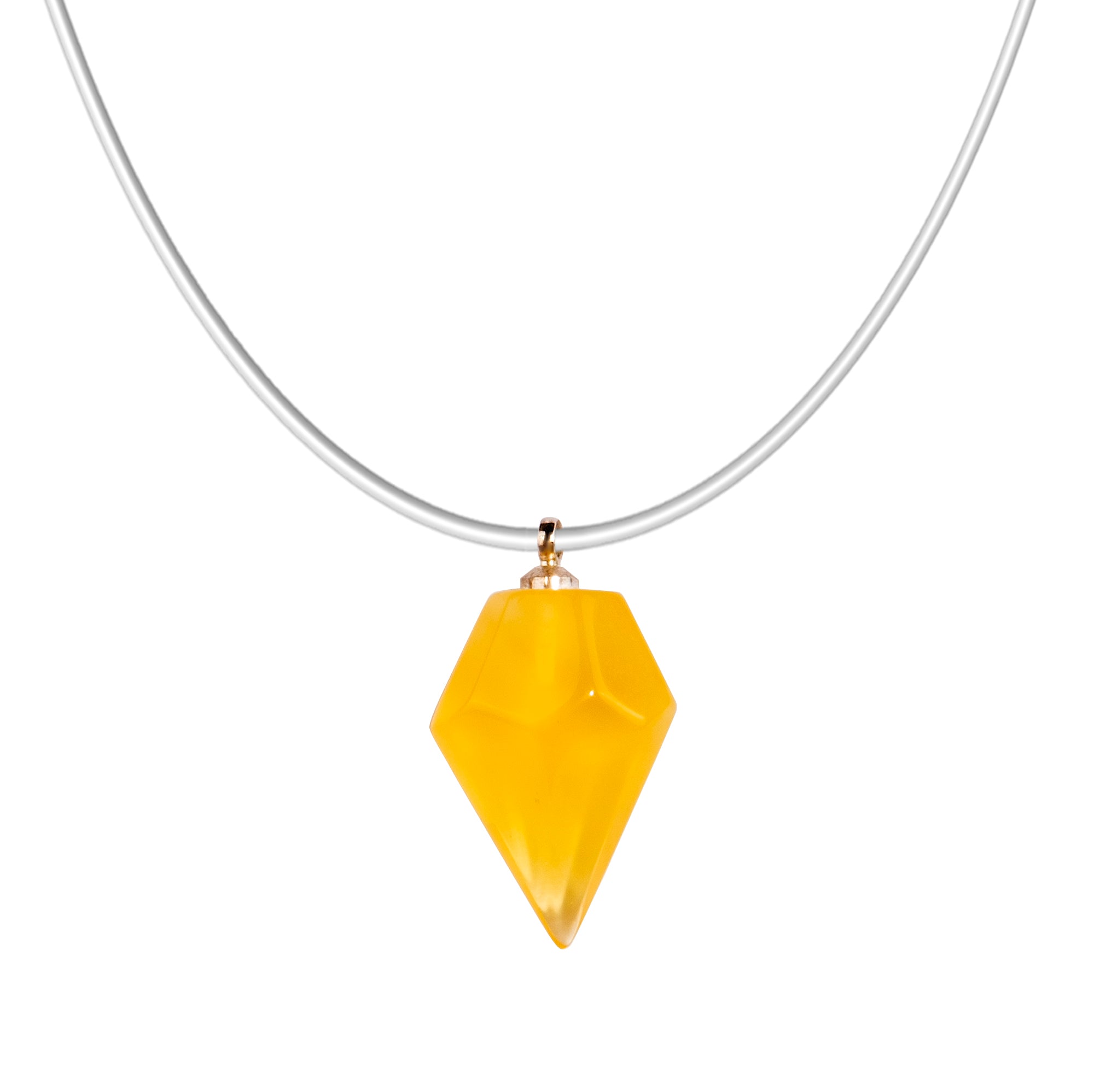 USA Handmade Amber Choker - Diamond Crystal - Honey Baltic Amber KIZIMA