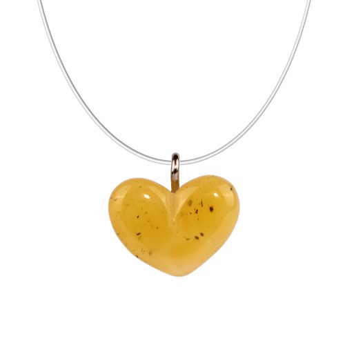 USA Heart - Choker yellow natural Baltic amber Handmade Gift Choker KIZIMA
