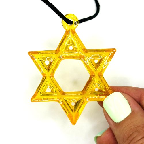 USA Handmade Jewish Pendant Star of David Baltic Amber Shield of David Family KIZIMA