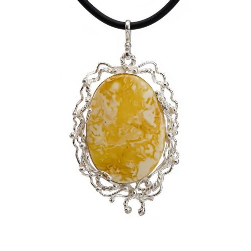 USA Handmade Vintage Pendant Natural Baltic Amber Gift KIZIMA