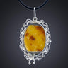 Handmade vintage-style Baltic amber pendant, by KIZIMA New York