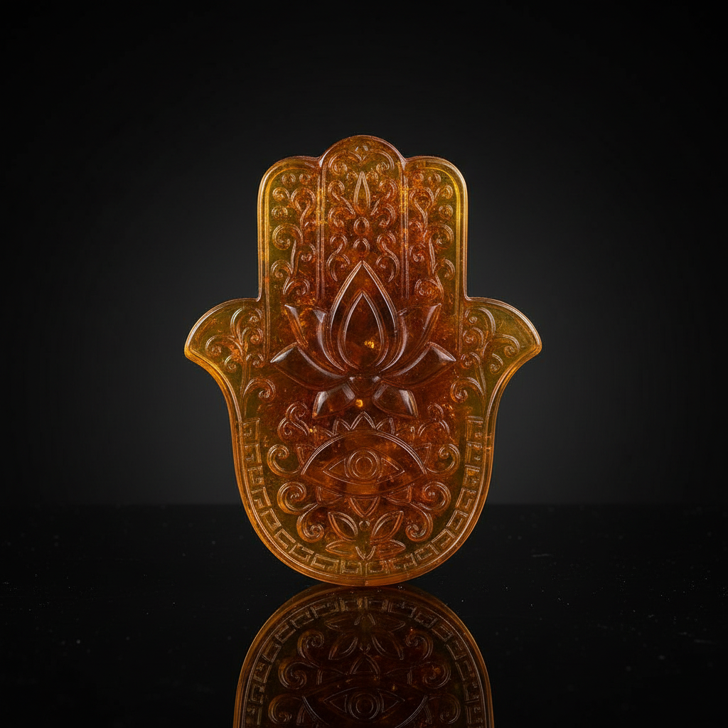 Hamsa Hand Baltic Amber Pendant — Made in USA | KIZIMA®