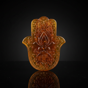 Hamsa hand Baltic amber pendant by KIZIMA® — handmade in USA, additional view