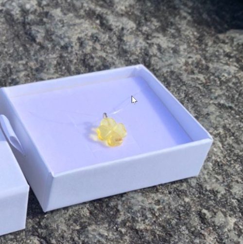 USA Handmade Natural Baltic amber choker Four Leaf Clover Unique Design KIZIMA