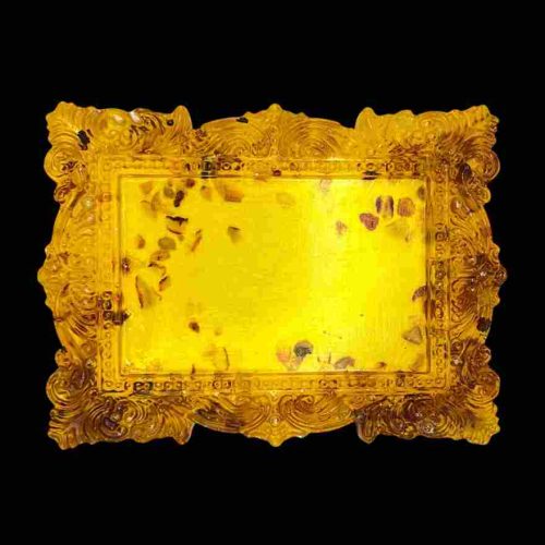 Cadre Photo ou Cadre d'Image Ambre avec Ornement, Fabricant artisanal de Style Baroque, Cadeau de cadre décoratif élégant pour la Fête des Pères KIZIMA Brooklyn USA