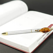Stylo fait main aux USA en ambre naturel de la Baltique - Cadeau élégant, cadeau pour homme, père, grand-père, oncle, cadeau pour la fête des pères KIZIMA