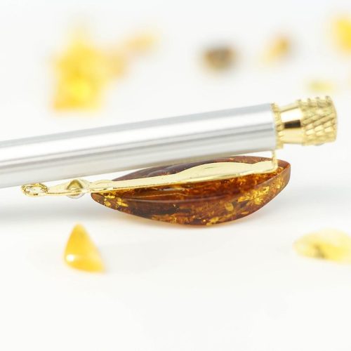 Stylo fait main aux USA en ambre naturel de la Baltique - Cadeau élégant, cadeau pour homme, père, grand-père, oncle, cadeau pour la fête des pères KIZIMA