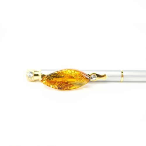 Stylo fait main aux USA en ambre naturel de la Baltique - Cadeau élégant, cadeau pour homme, père, grand-père, oncle, cadeau pour la fête des pères KIZIMA