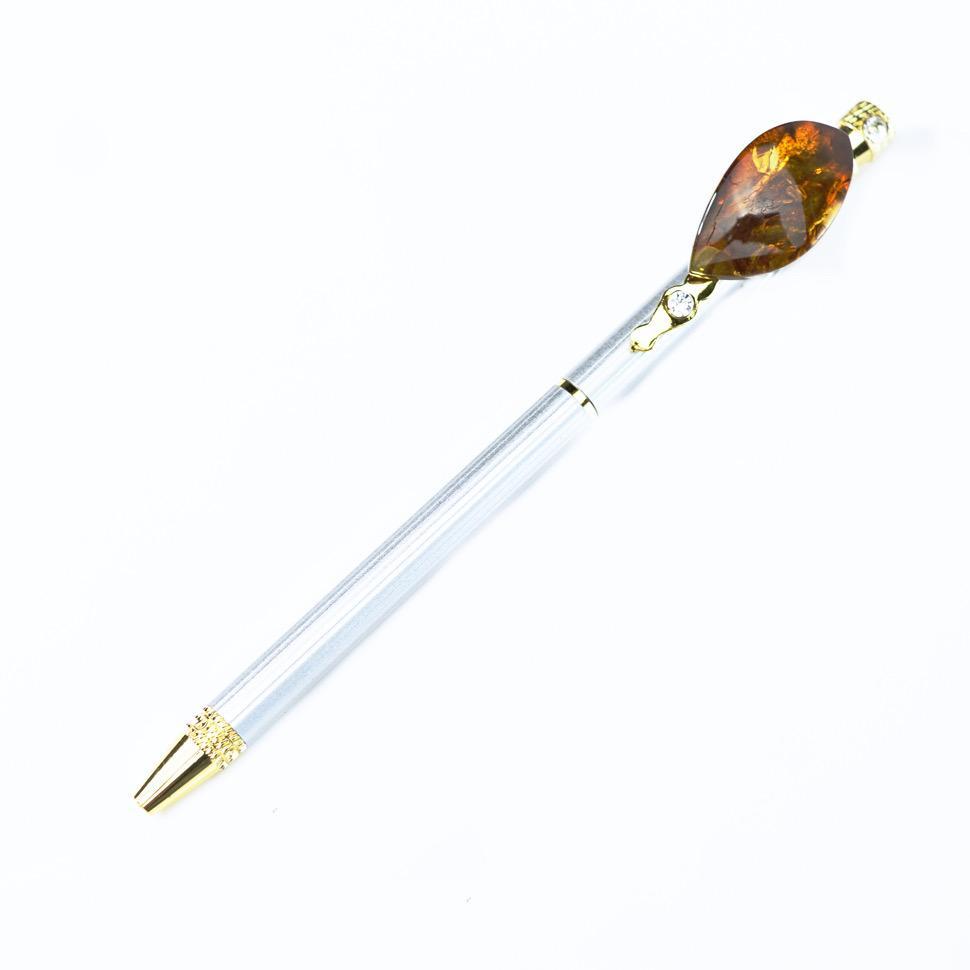 Stylo fait main aux USA en ambre naturel de la Baltique - Cadeau élégant, cadeau pour homme, père, grand-père, oncle, cadeau pour la fête des pères KIZIMA