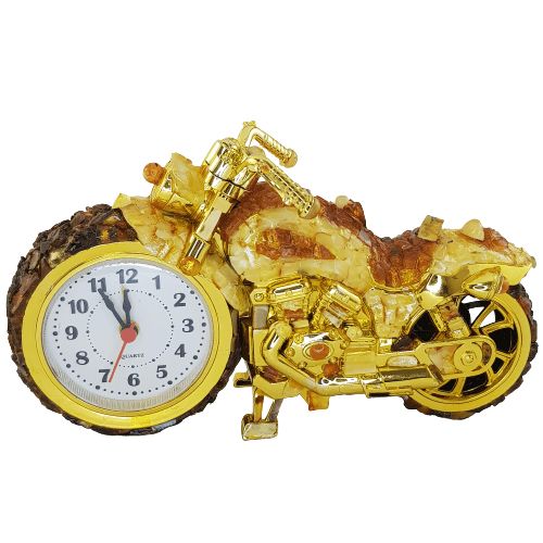 USA Decorative Watch - a Handmade Motorcycle with Natural Precious Amber - a Unique accessory, a Symbol of luxury, Elegance and passion for adventure KIZIMA