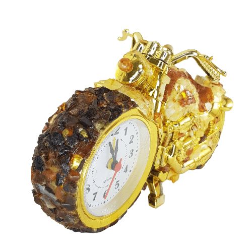 USA Decorative Watch - a Handmade Motorcycle with Natural Precious Amber - a Unique accessory, a Symbol of luxury, Elegance and passion for adventure KIZIMA