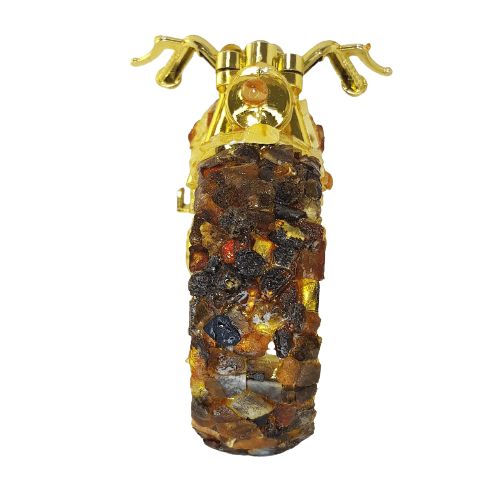 USA Decorative Watch - a Handmade Motorcycle with Natural Precious Amber - a Unique accessory, a Symbol of luxury, Elegance and passion for adventure KIZIMA