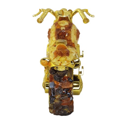 USA Decorative Watch - a Handmade Motorcycle with Natural Precious Amber - a Unique accessory, a Symbol of luxury, Elegance and passion for adventure KIZIMA