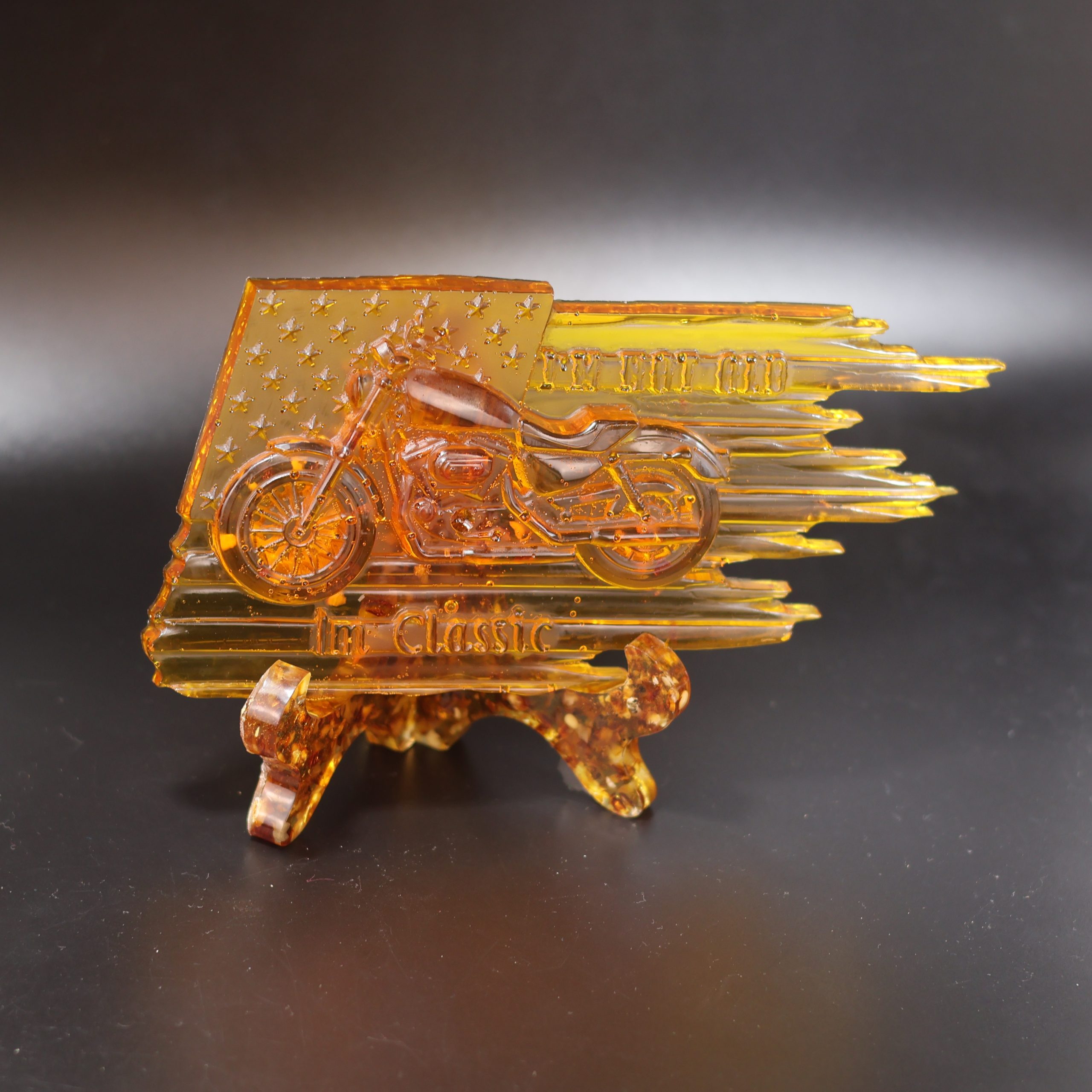 Amber Motorcycle Statue