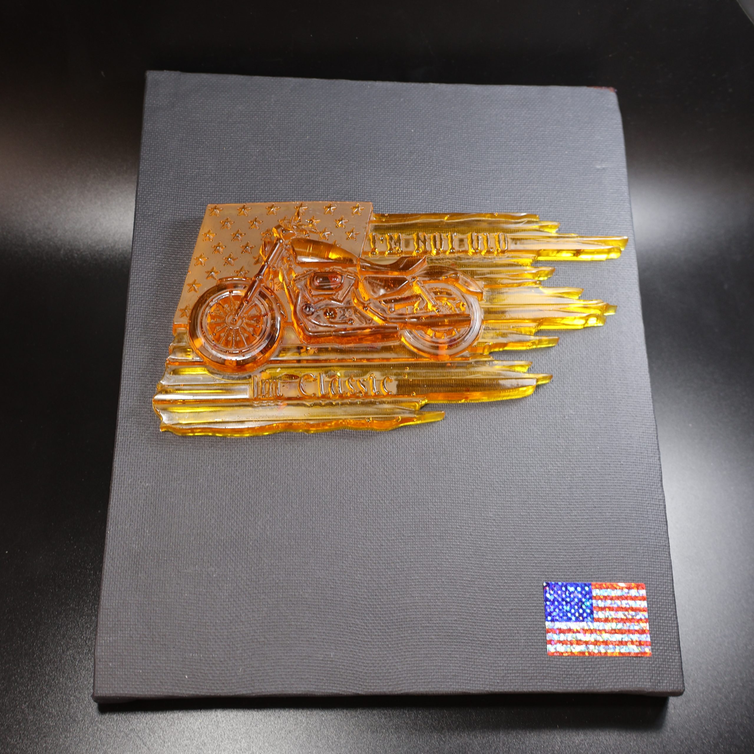 Amber Motorcycle Statue