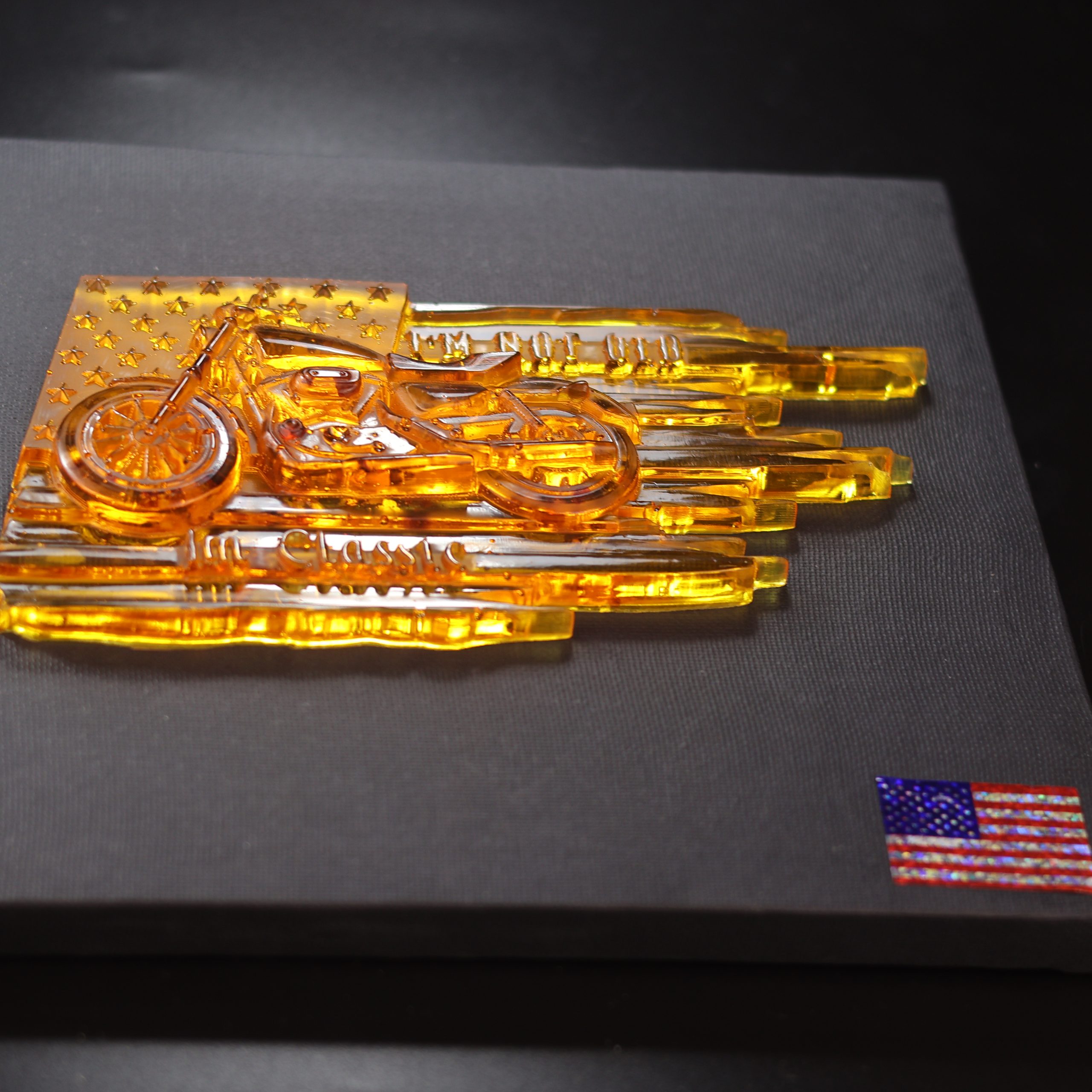 Amber Motorcycle Statue