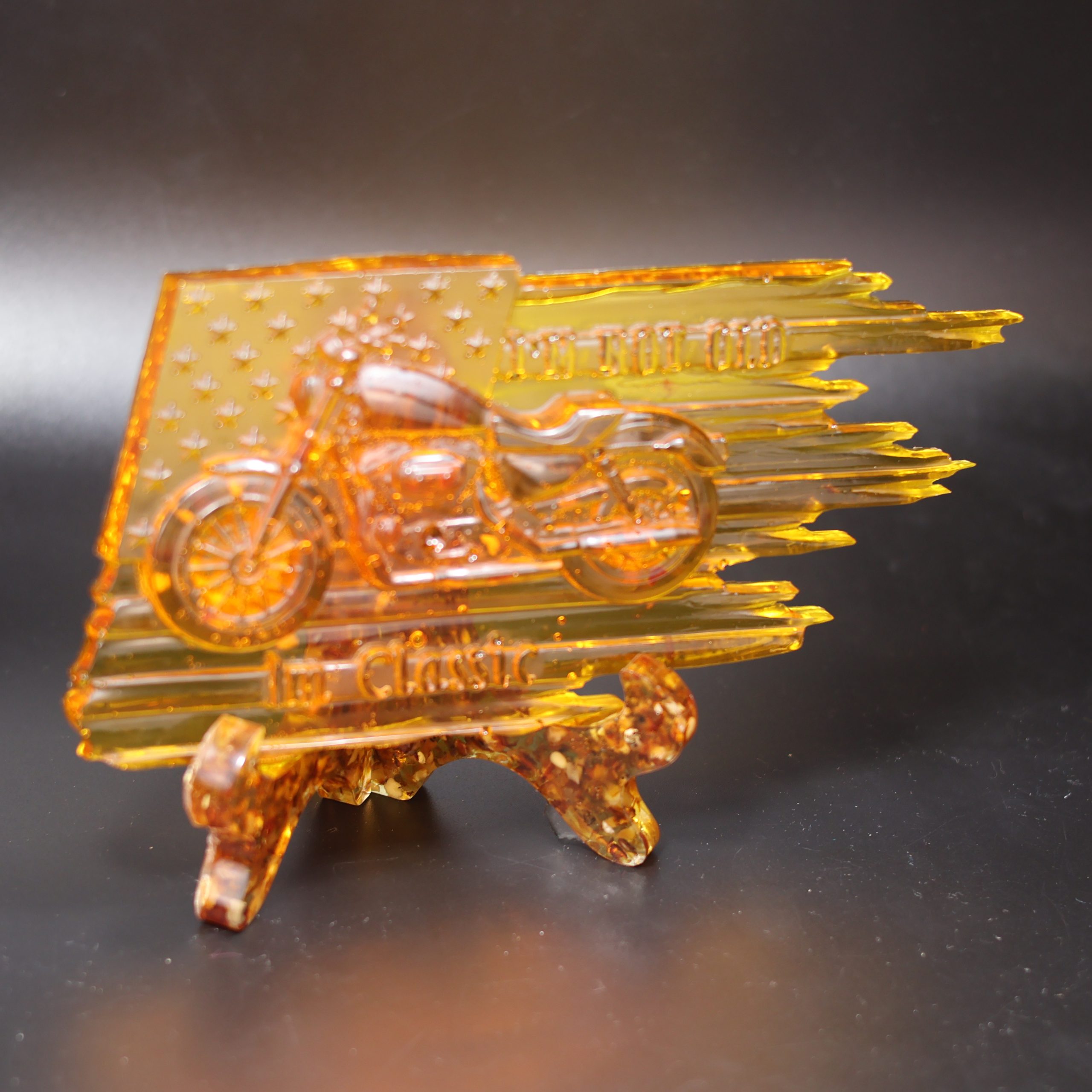 Amber Motorcycle Statue
