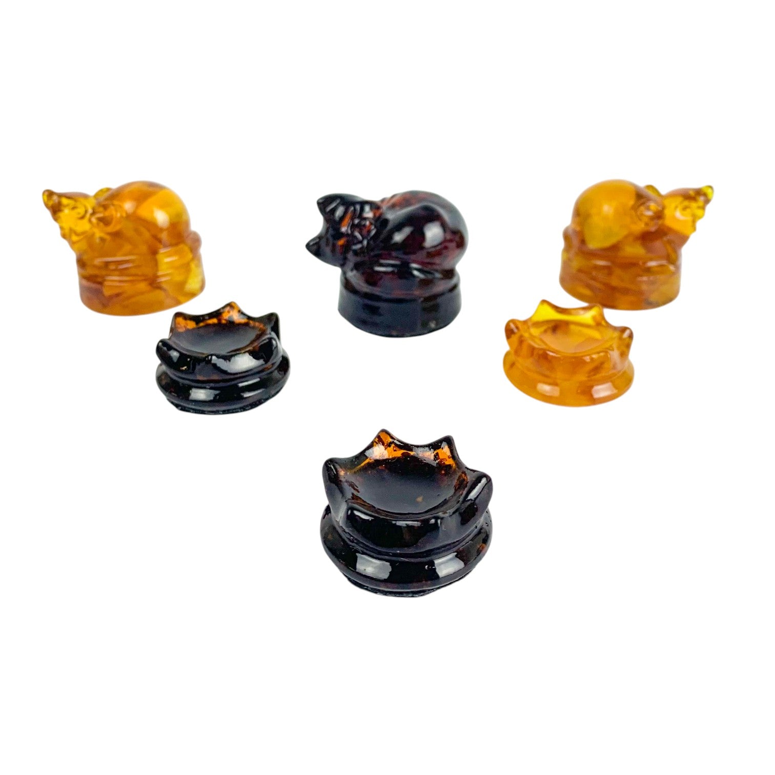 Made in USA | Amber Checkers Cats and Mice – Handmade Baltic Amber Board Game by KIZIMA