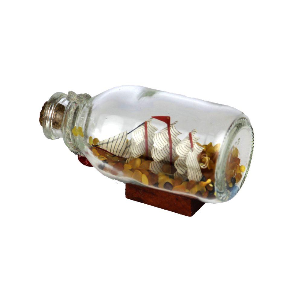 USA Handmade Ship in a Bottle with Baltic Amber stones a gift for Father's Day KIZIMA