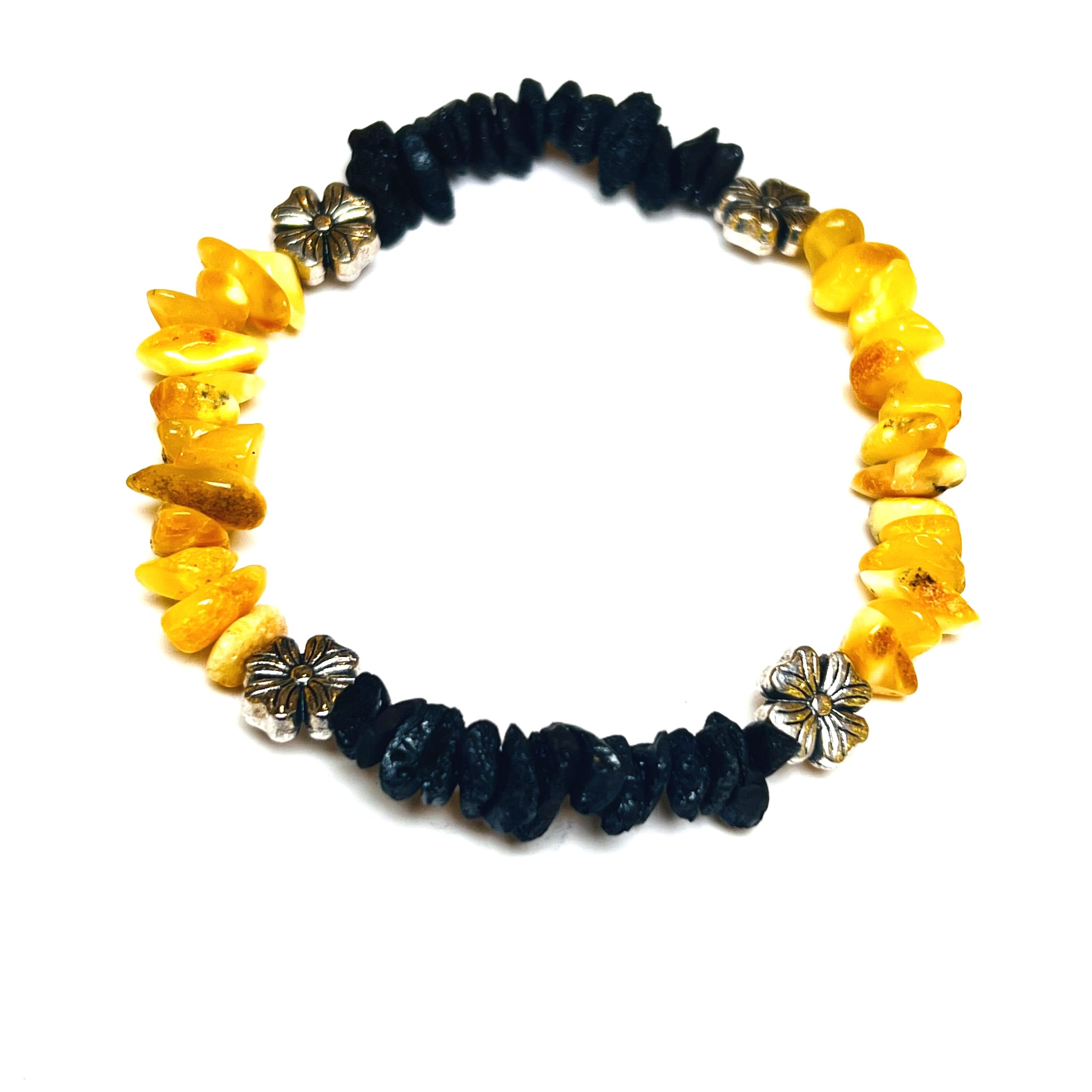 USA Handmade Stretch bracelet day/night Natural Baltic Amber KIZIMA