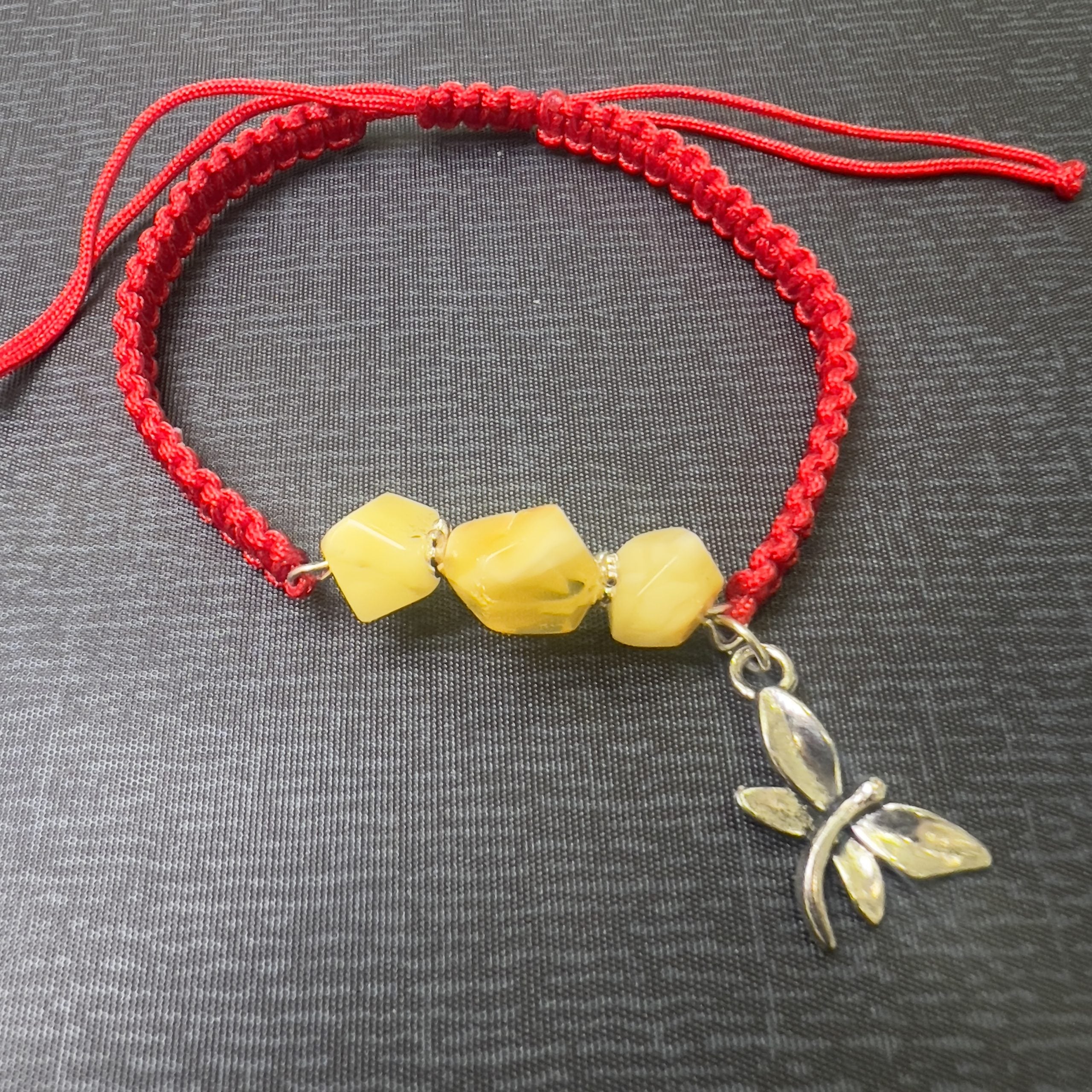 Bracelet papillon KIZIMA en ambre baltique naturel fait main aux États-Unis