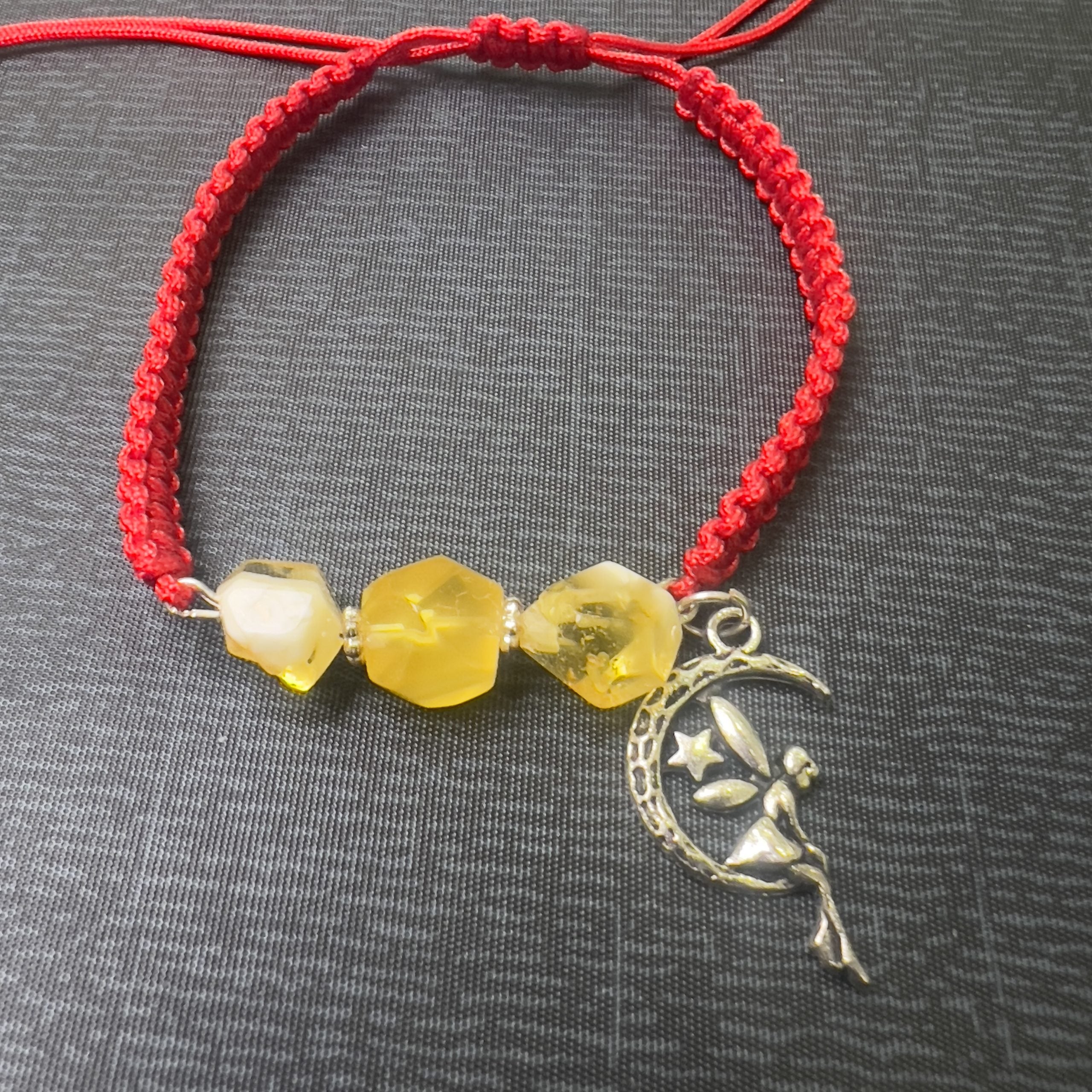 USA Bracelet fait main ambre naturel de la Baltique fil rouge KIZIMA