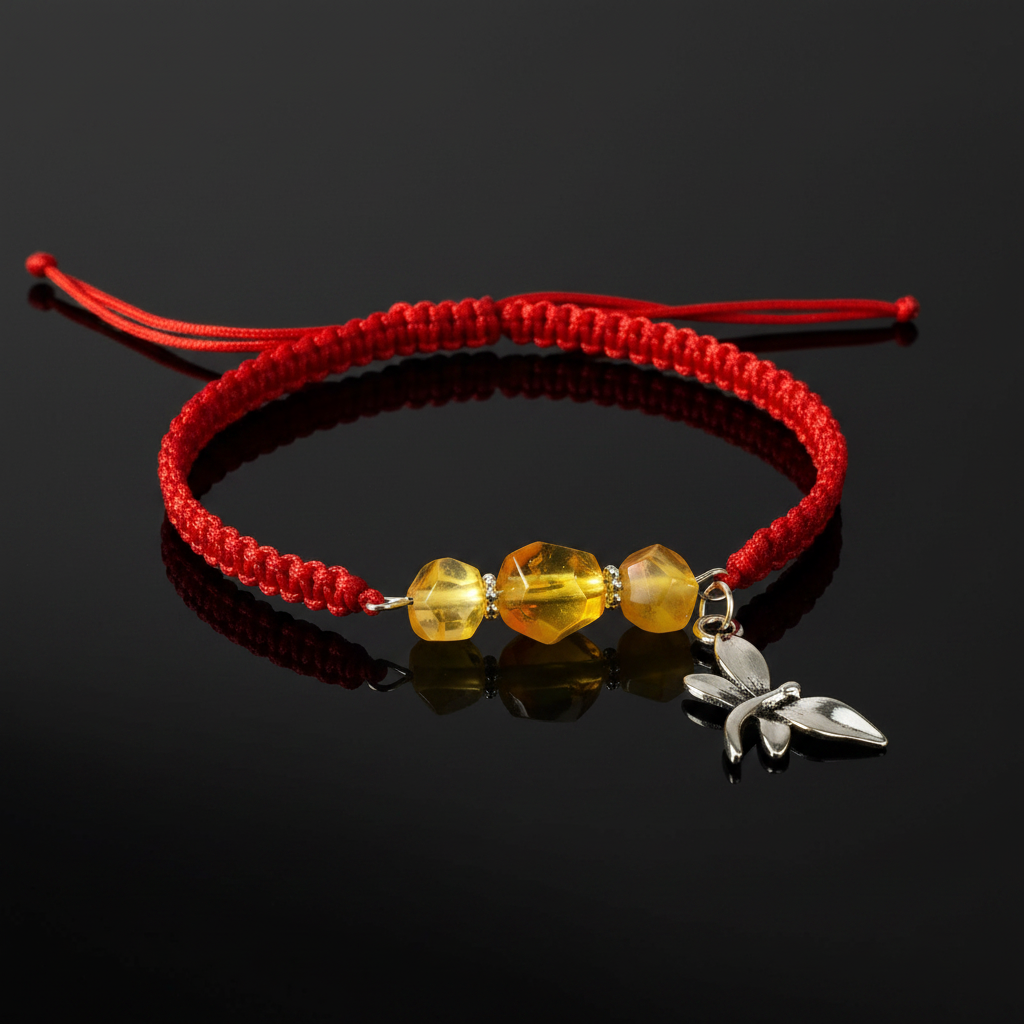 Amber Bracelet on Red Thread, Amulet — Made in USA | KIZIMA®